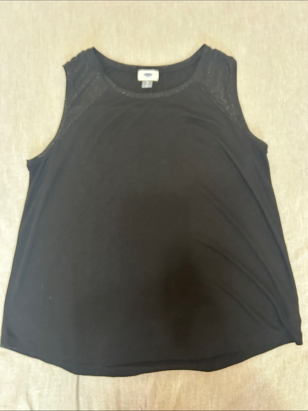 Old Navy Black Sleeveless Tank Top XL Women’s Casual Basic Lightweight Pre Loved - Picture 2 of 8